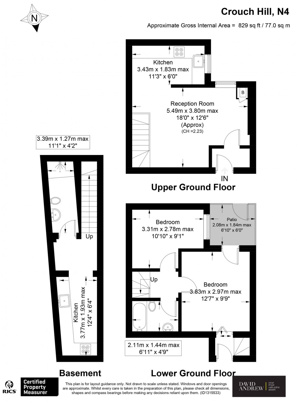 Floorplan for Crouch Hill, London, N4