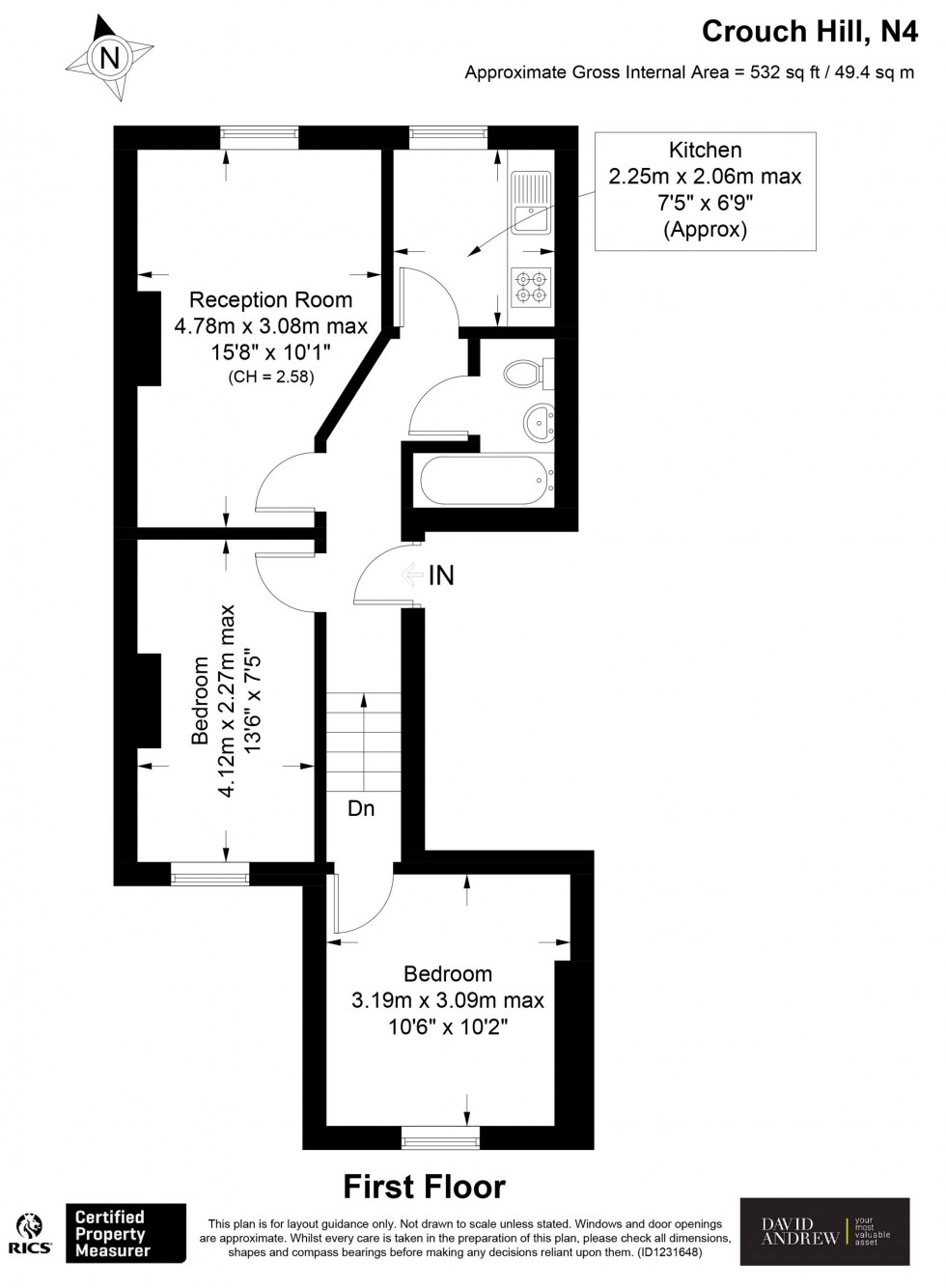 Floorplan for Crouch Hill, London, N4