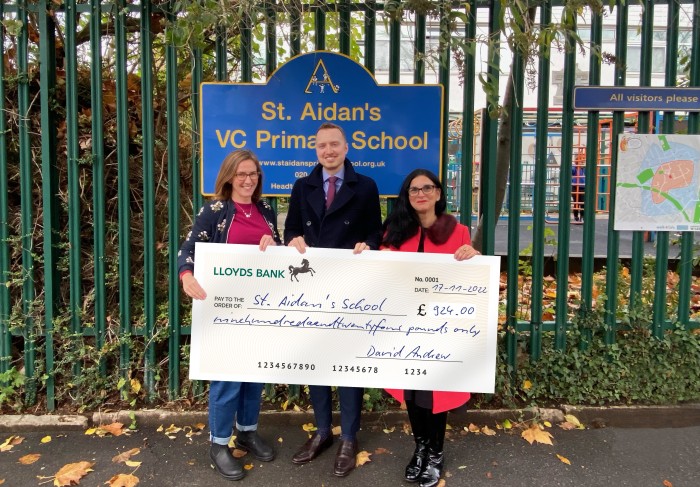 £924 Donation to St. Aidan's School