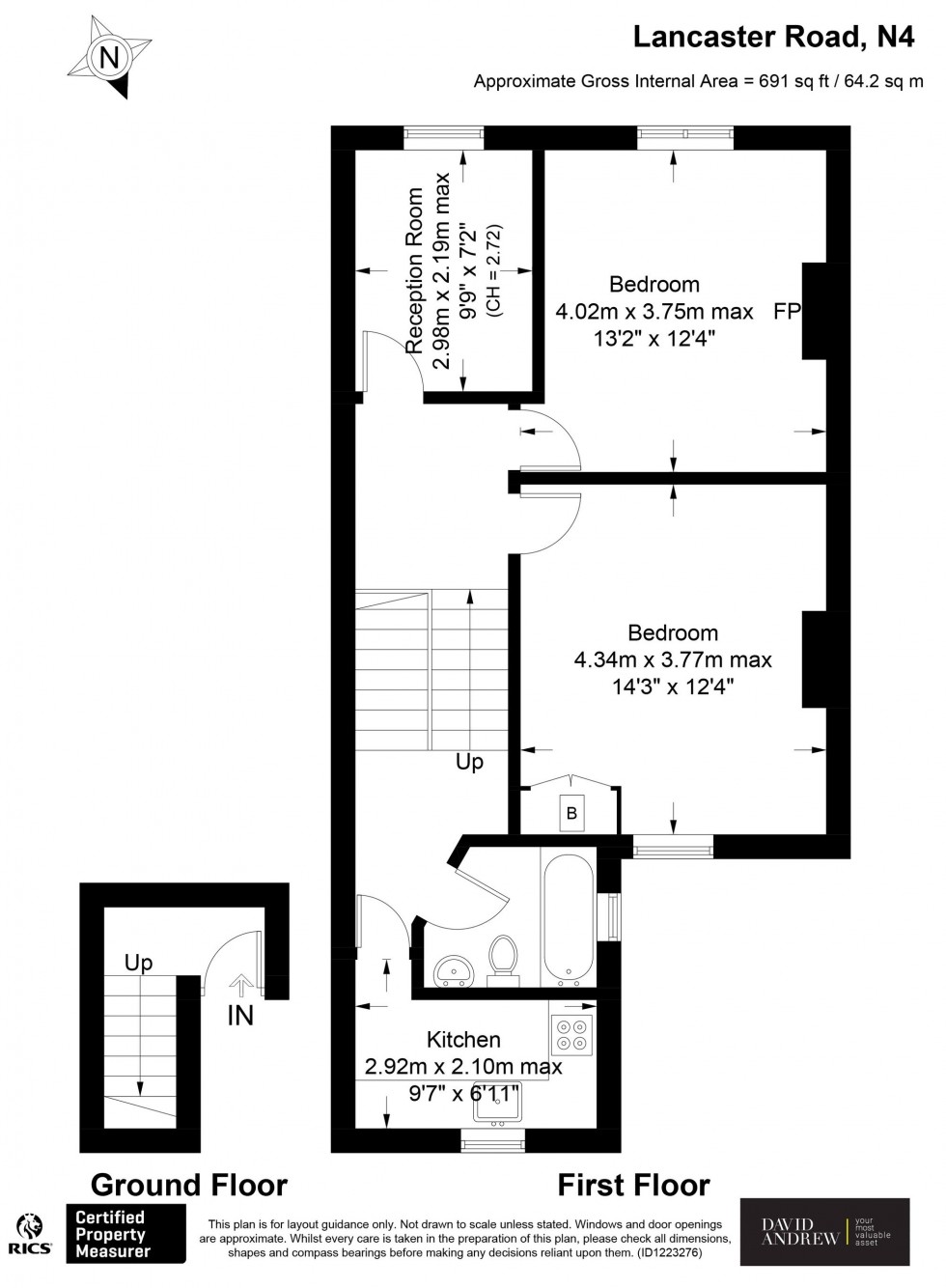 Floorplan for Lancaster Road, London, N4