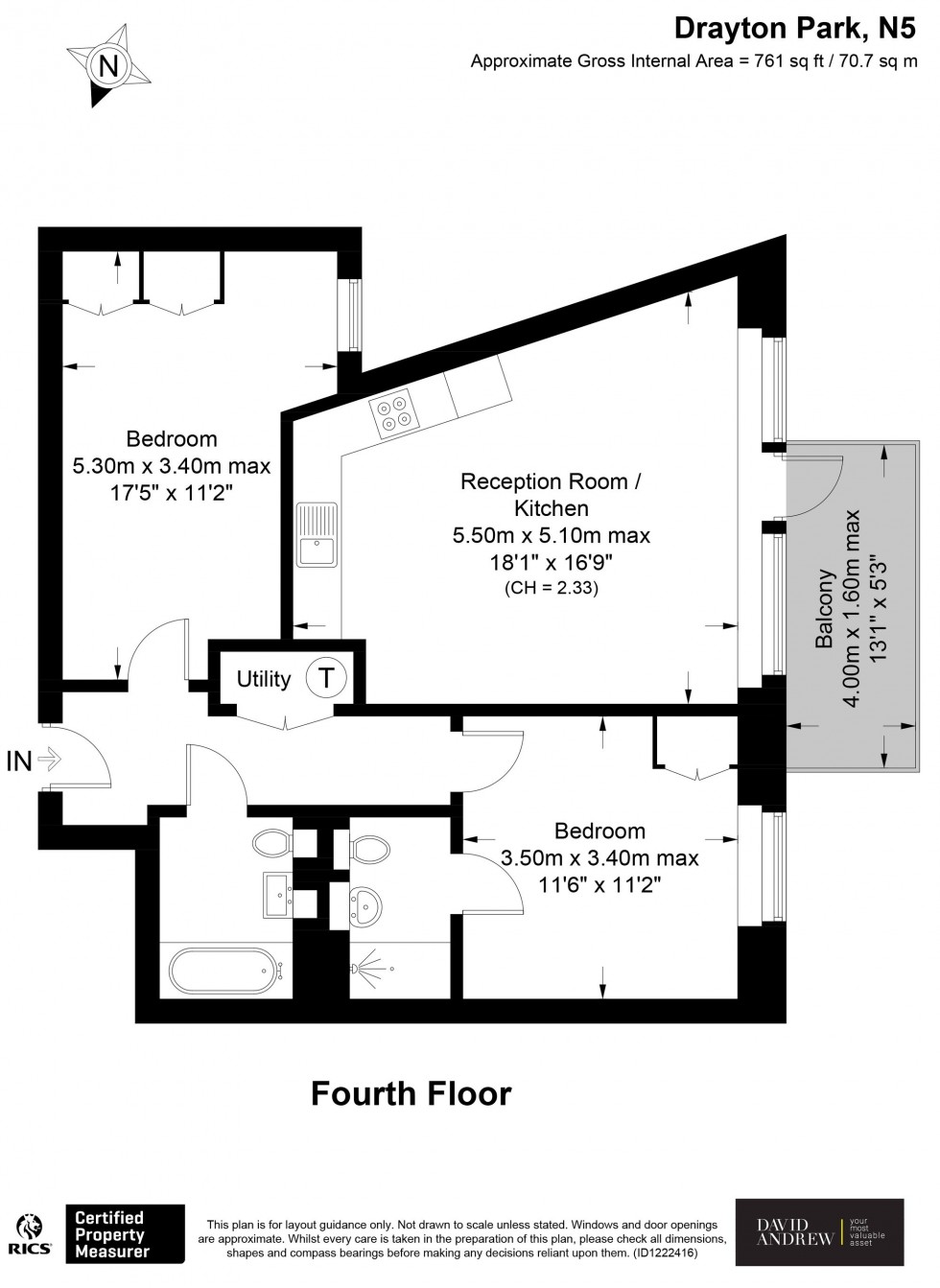 Floorplan for Drayton Park, London, N5