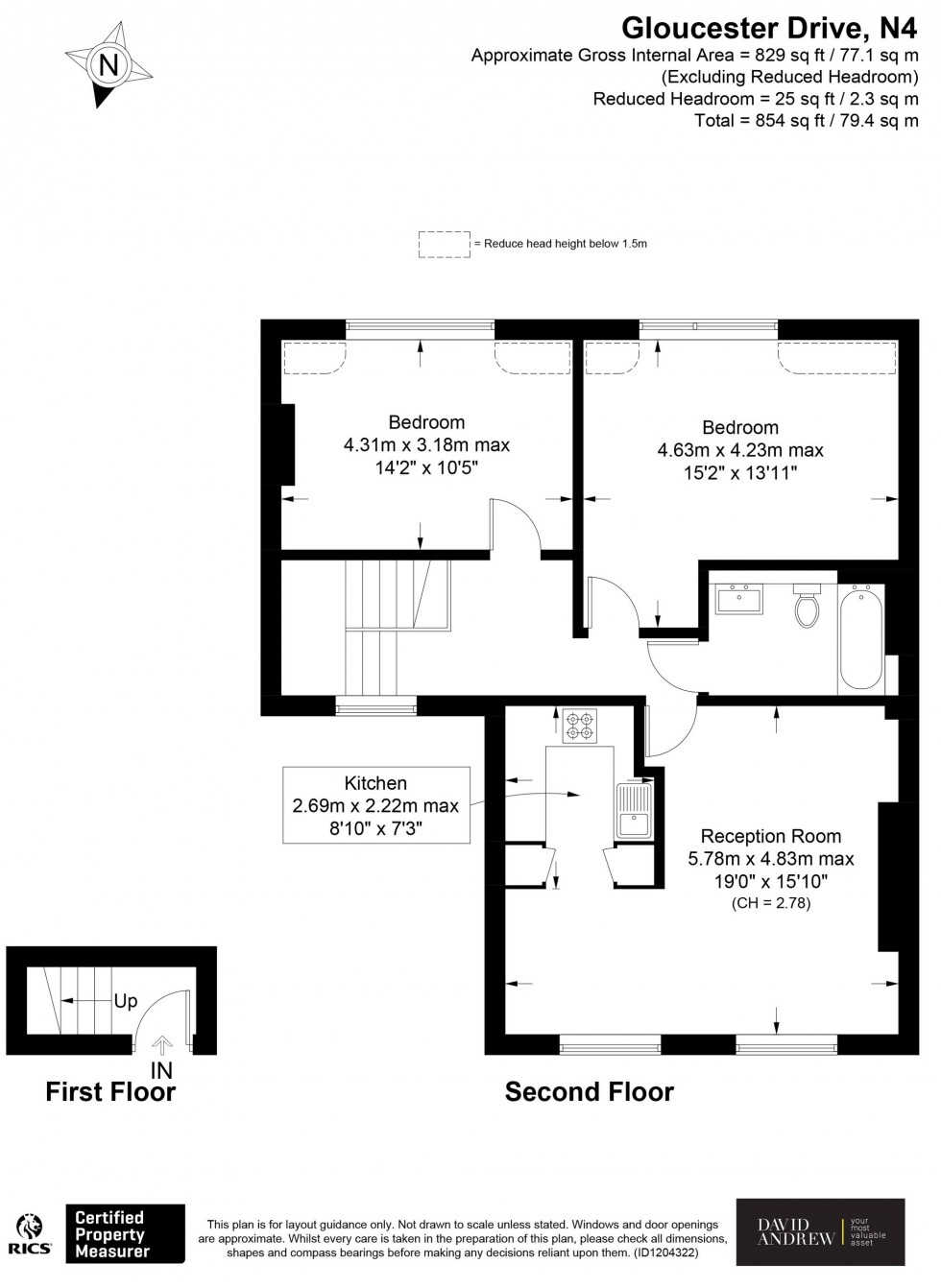 Floorplan for Gloucester Drive, London, N4