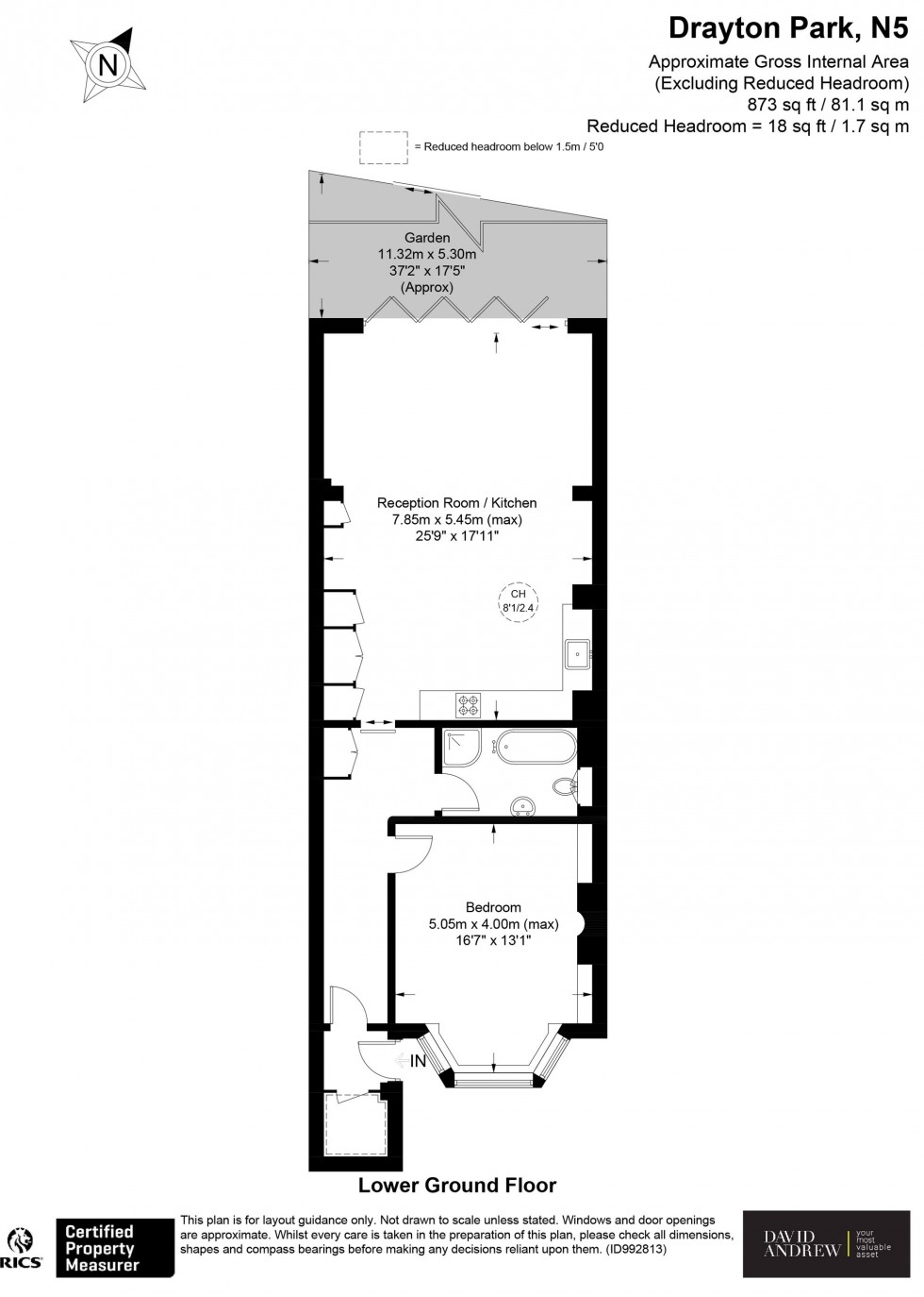 Floorplan for Drayton Park, London, N5