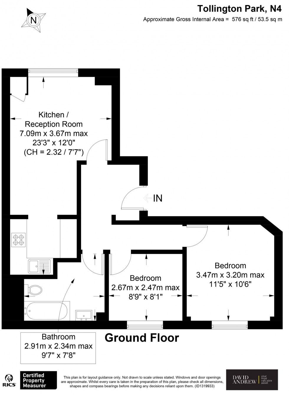 Floorplan for Tollington Park, London, N4