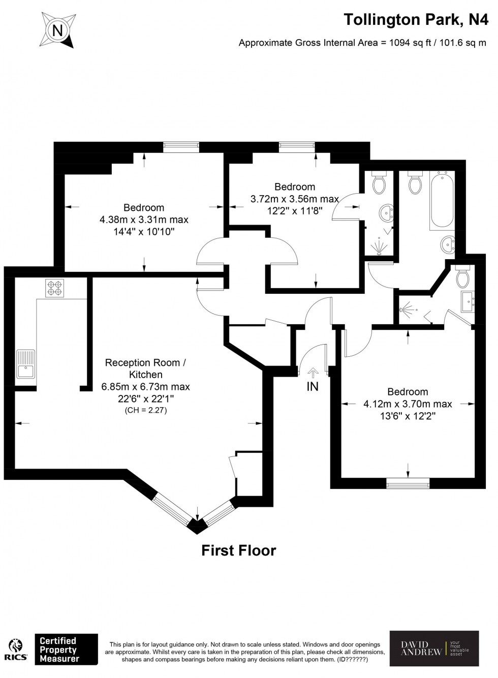 Floorplan for Tollington Park, London, N4