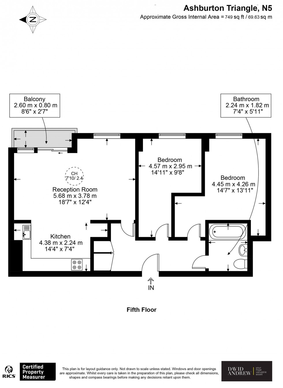 Floorplan for Drayton Park, London, N5