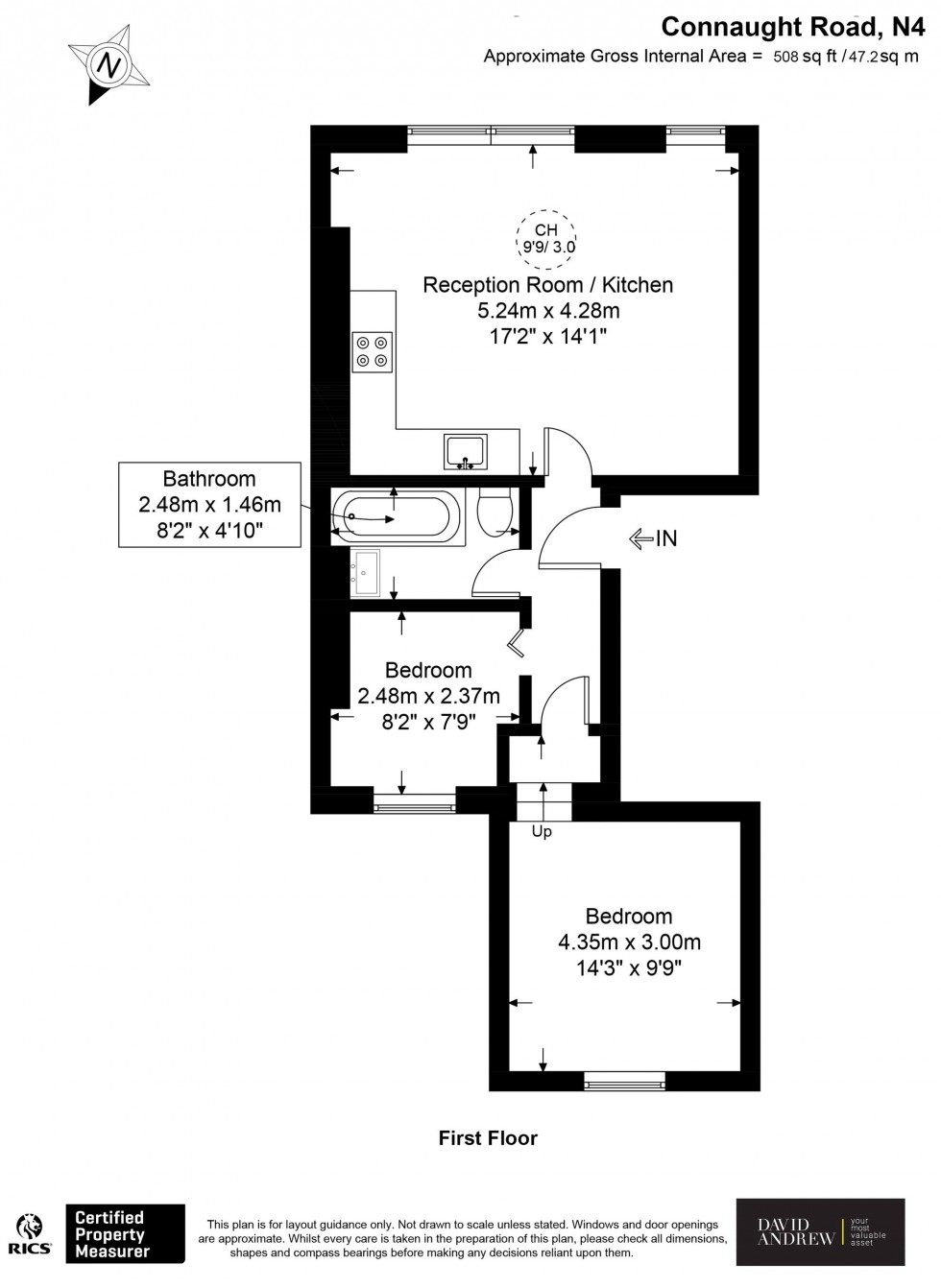 Floorplan for Connaught Road, London, N4