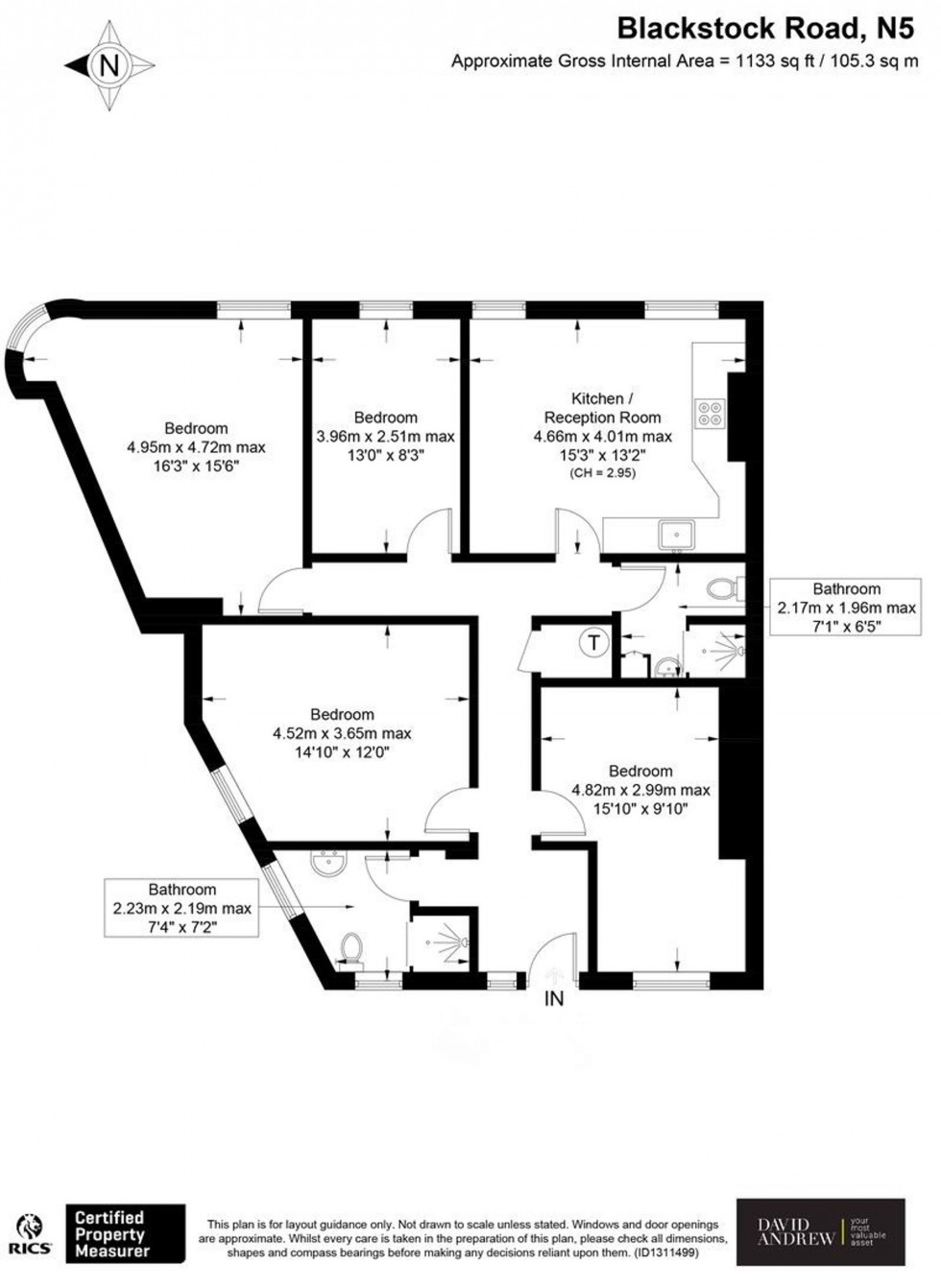 Floorplan for Blackstock Road, London, N5