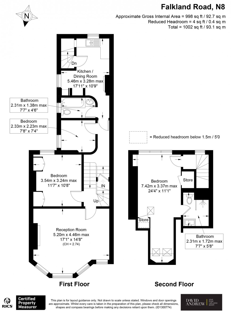 Floorplan for Falkland Road, London, N8