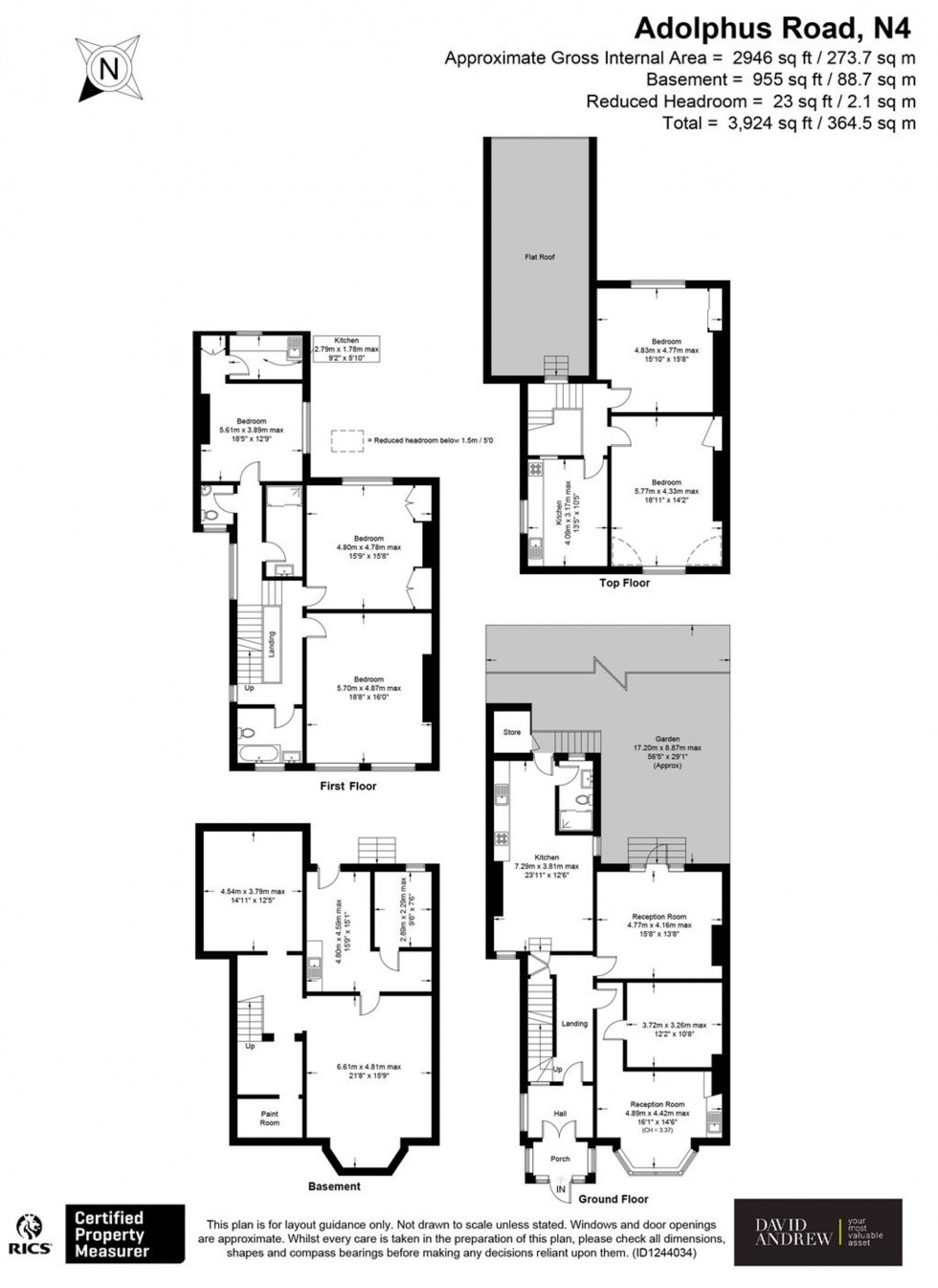 Floorplan for Adolphus Road, London, N4