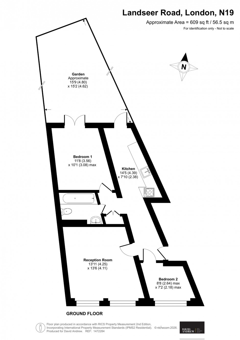 Floorplan for Landseer Road, London, N19