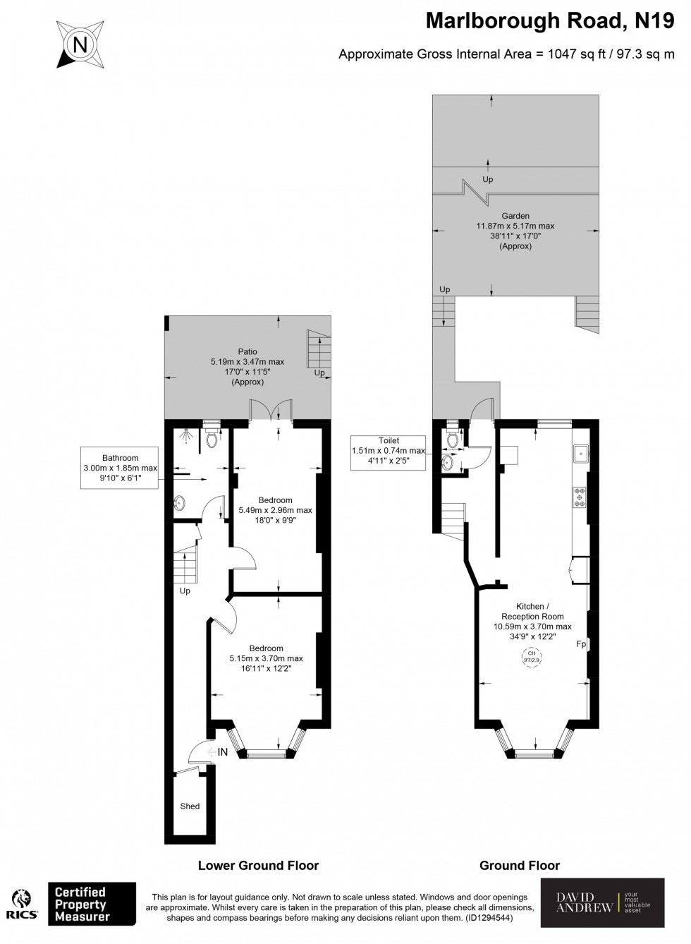 Floorplan for Marlborough Road, London, N19