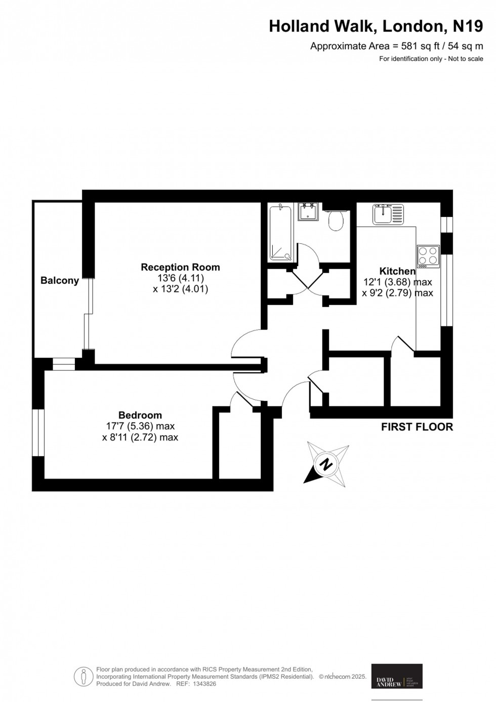 Floorplan for Holland Walk, London, N19