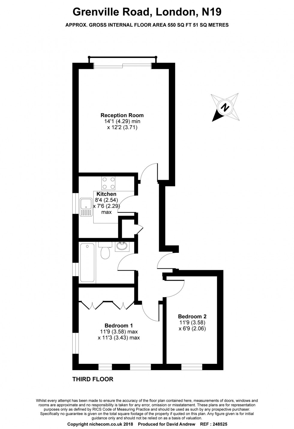 Floorplan for Grenville Road, London, N19